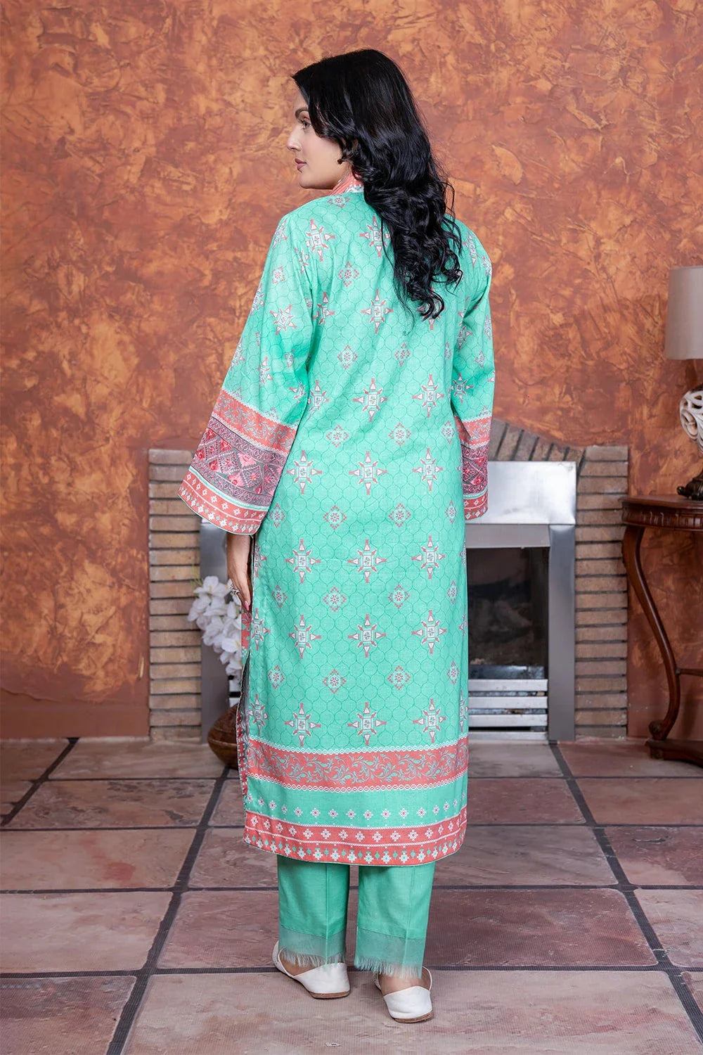 3PC Embroidered Unstitched Lawn Suit KL-3502 Embroidered KHAS STORES 