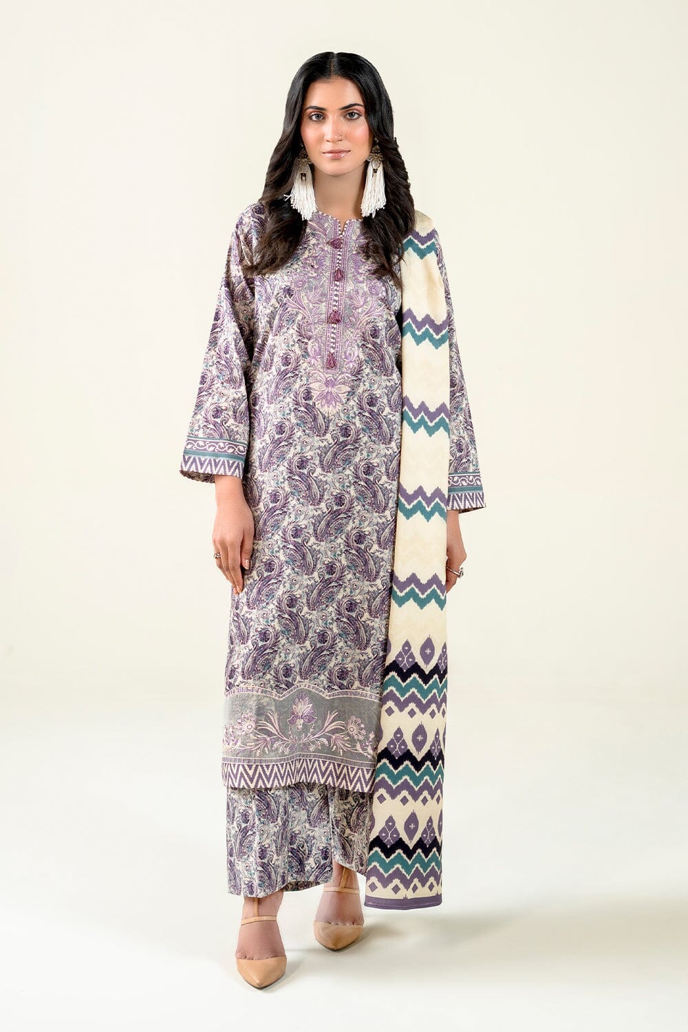 3PC Embroidered Unstitched Lawn Suit | KL-3764 Embroidered KHAS STORES 