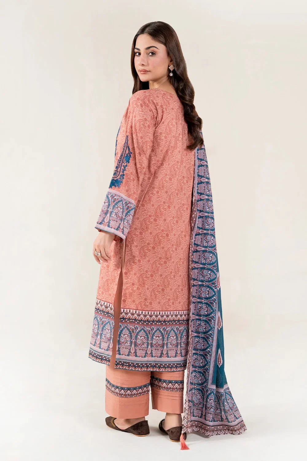 3PC Embroidered Unstitched Lawn Suit | KL-3945 Embroidered KHAS STORES 