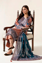 3PC Embroidered Unstitched Lawn Suit | KL-3945 Embroidered KHAS STORES 