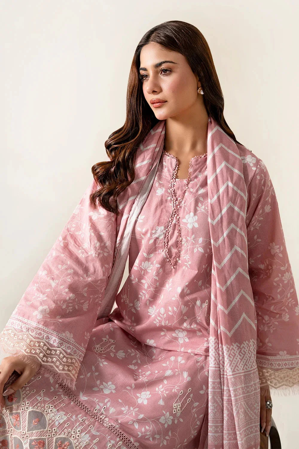 3PC Embroidered Unstitched Lawn Suit | KL-3969 Embroidered KHAS STORES 