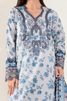 3PC Embroidered Unstitched Lawn Suit | KL-3970 Embroidered KHAS STORES 