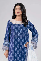 3PC Embroidered Unstitched Lawn Suit | KL-4076 Embroidered KHAS STORES 