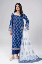 3PC Embroidered Unstitched Lawn Suit | KL-4076 Embroidered KHAS STORES 