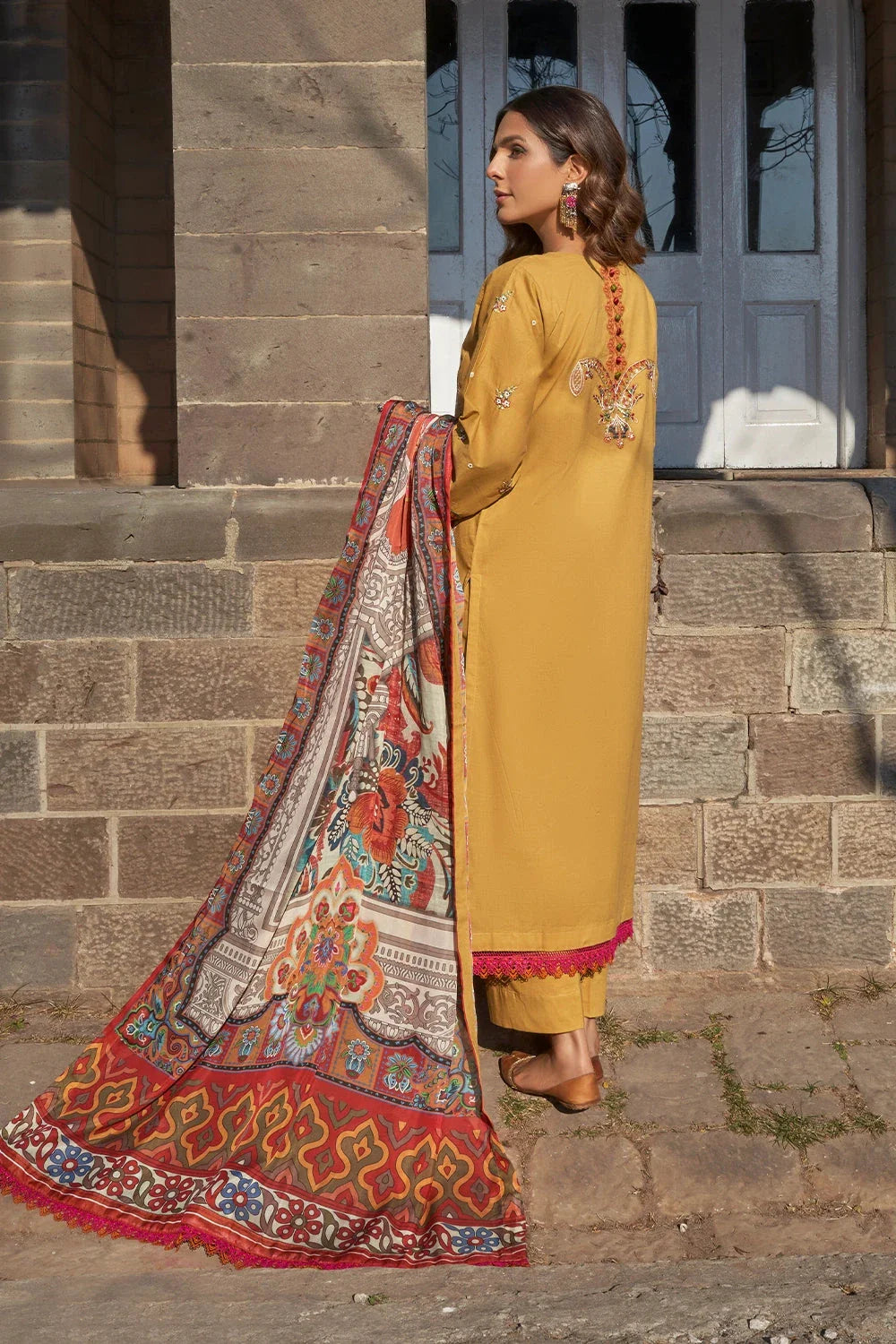 3PC Embroidered Unstitched Lawn Suit KSC-3142 Embroidered KHAS STORES 