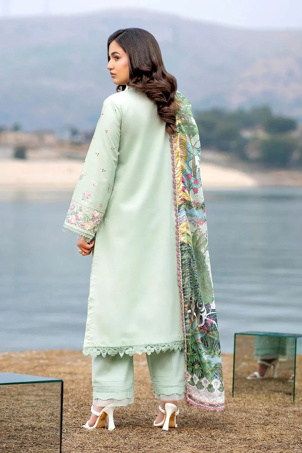 3PC Embroidered Unstitched Lawn Suit | KSC-3360 Embroidered KHAS STORES 