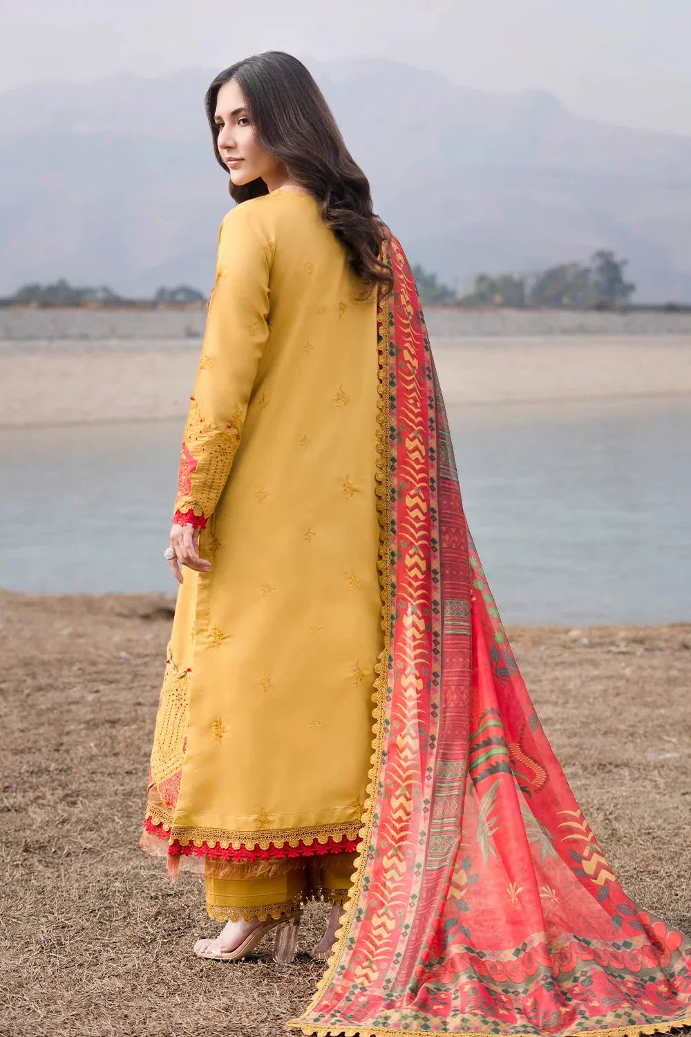 3PC Embroidered Unstitched Lawn Suit | KSE-3795 Embroidered KHAS STORES 