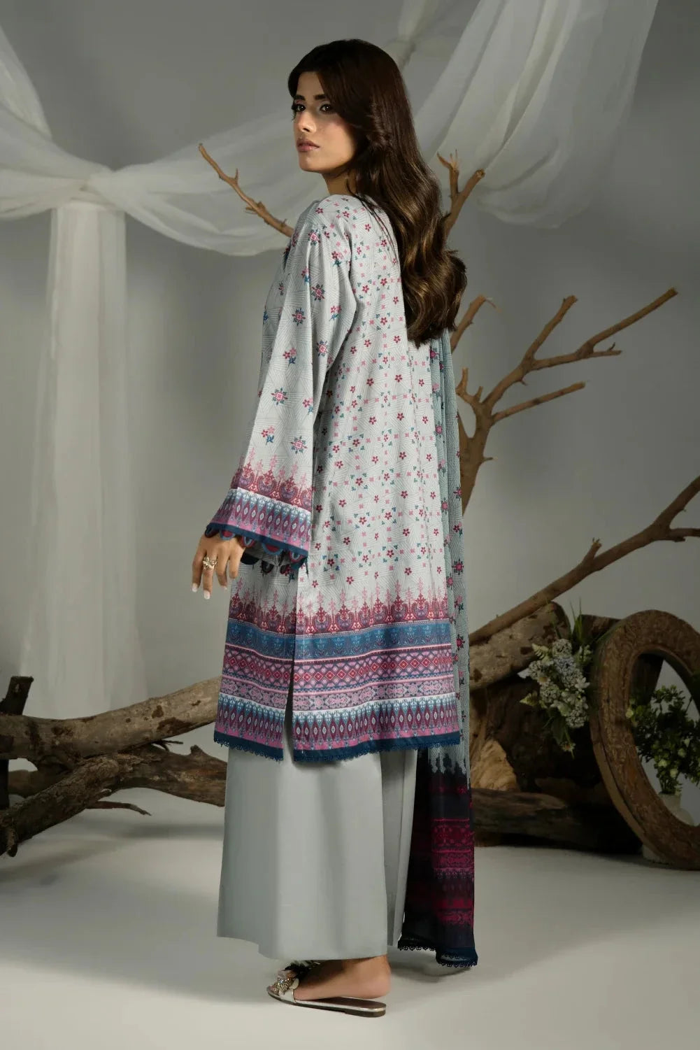 3PC Printed Cambric Suit | KCC-4234 Printed KHAS STORES 