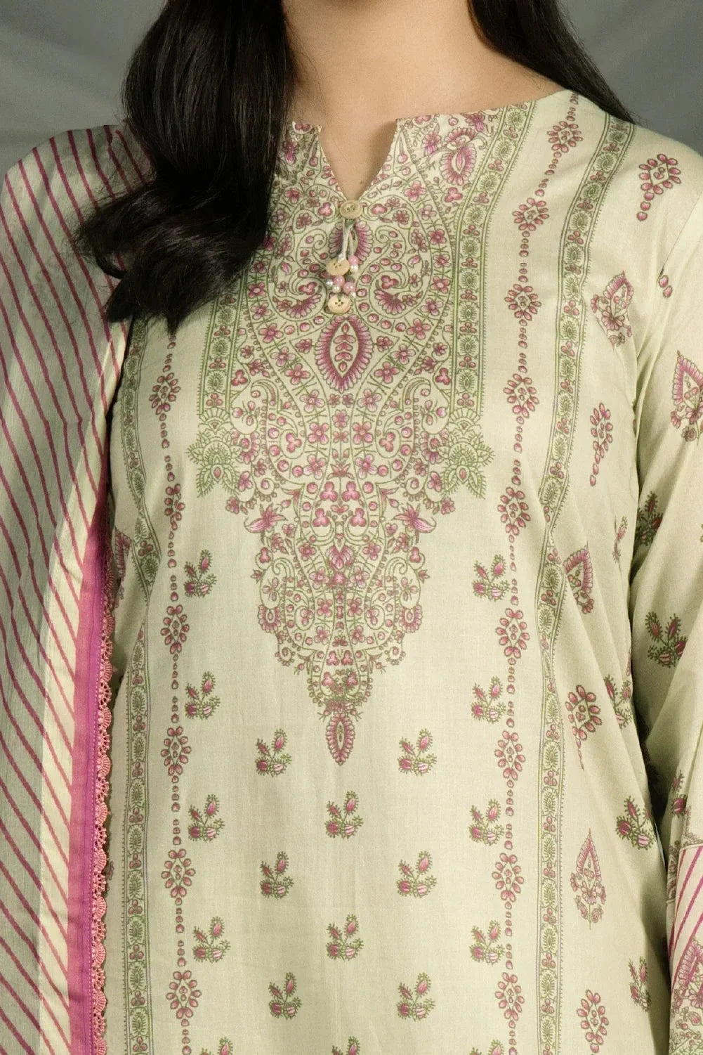 3PC Printed Cambric Suit | KCC-4235 Printed KHAS STORES 
