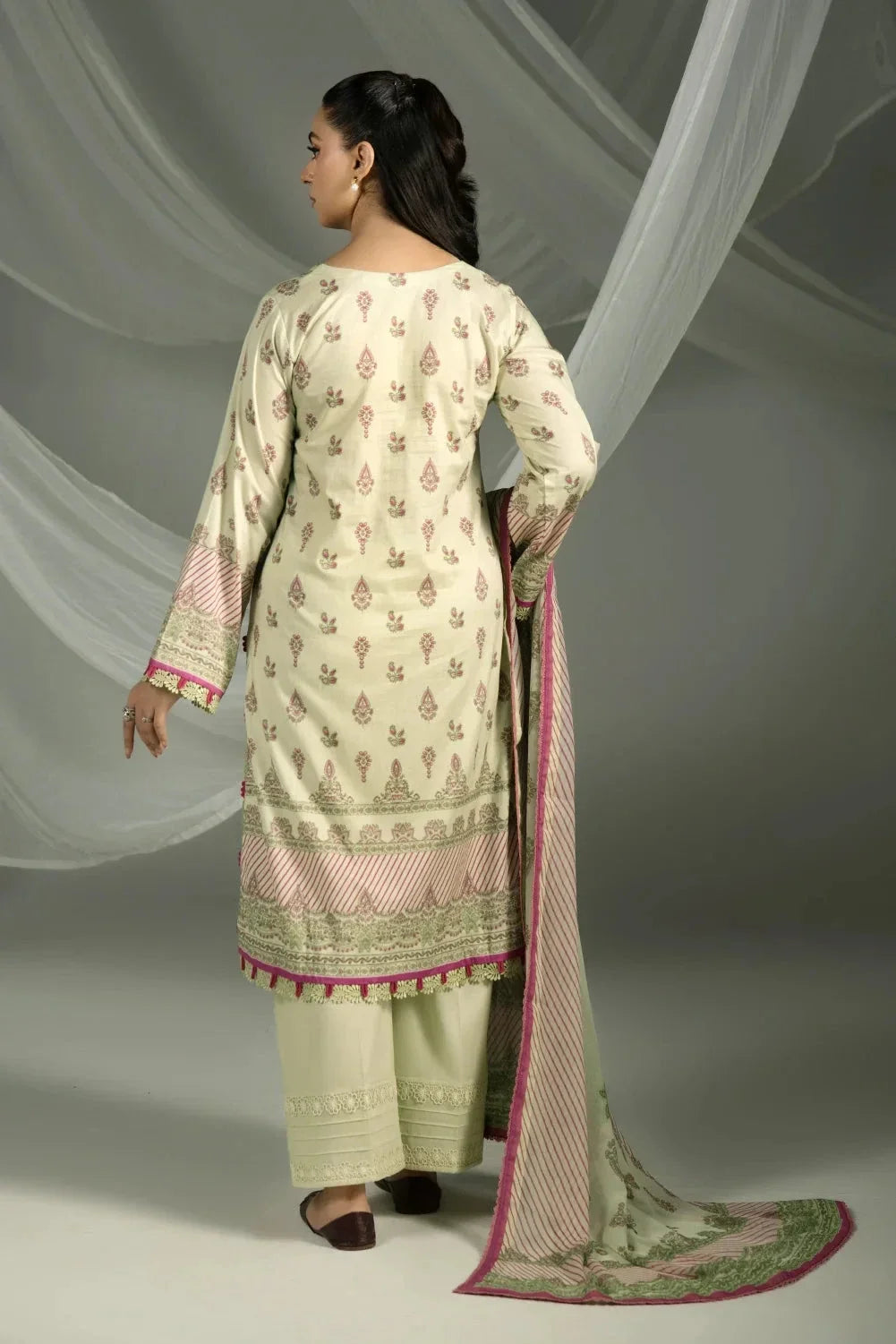 3PC Printed Cambric Suit | KCC-4235 Printed KHAS STORES 