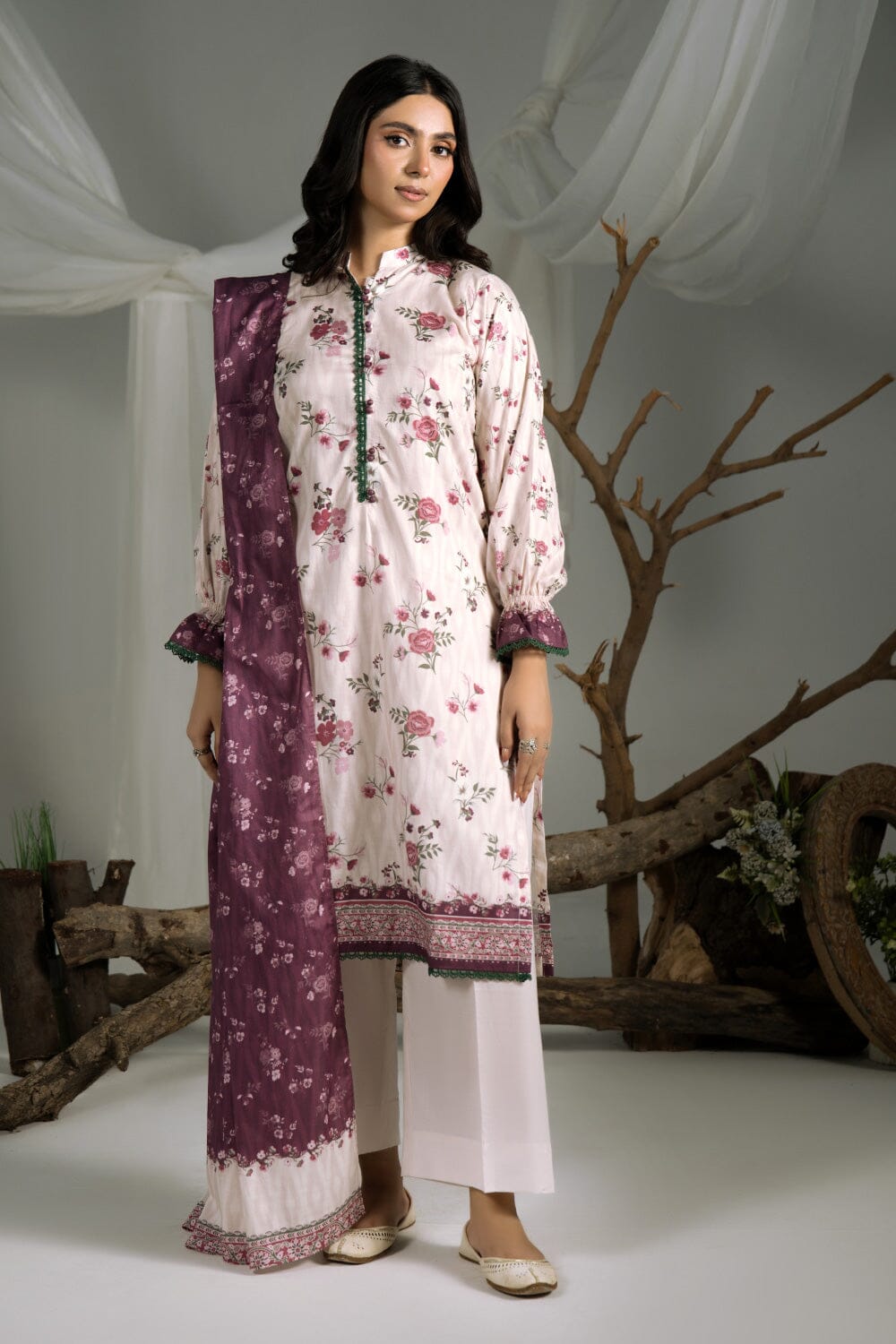 3PC Printed Cambric Suit | KCC-4238 Printed KHAS STORES 
