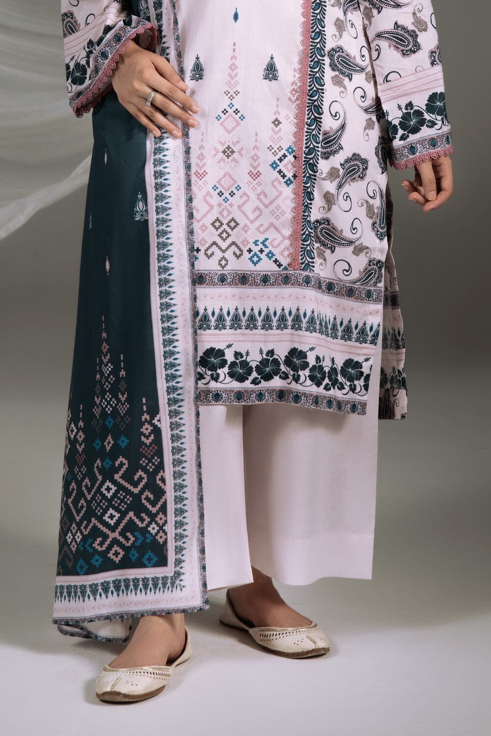 3PC Printed Cambric Suit | KCC-4240 Printed KHAS STORES 