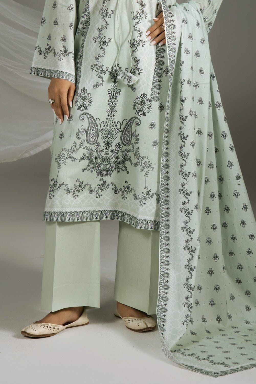 3PC Printed Cambric Suit | KCC-4241 Printed KHAS STORES 