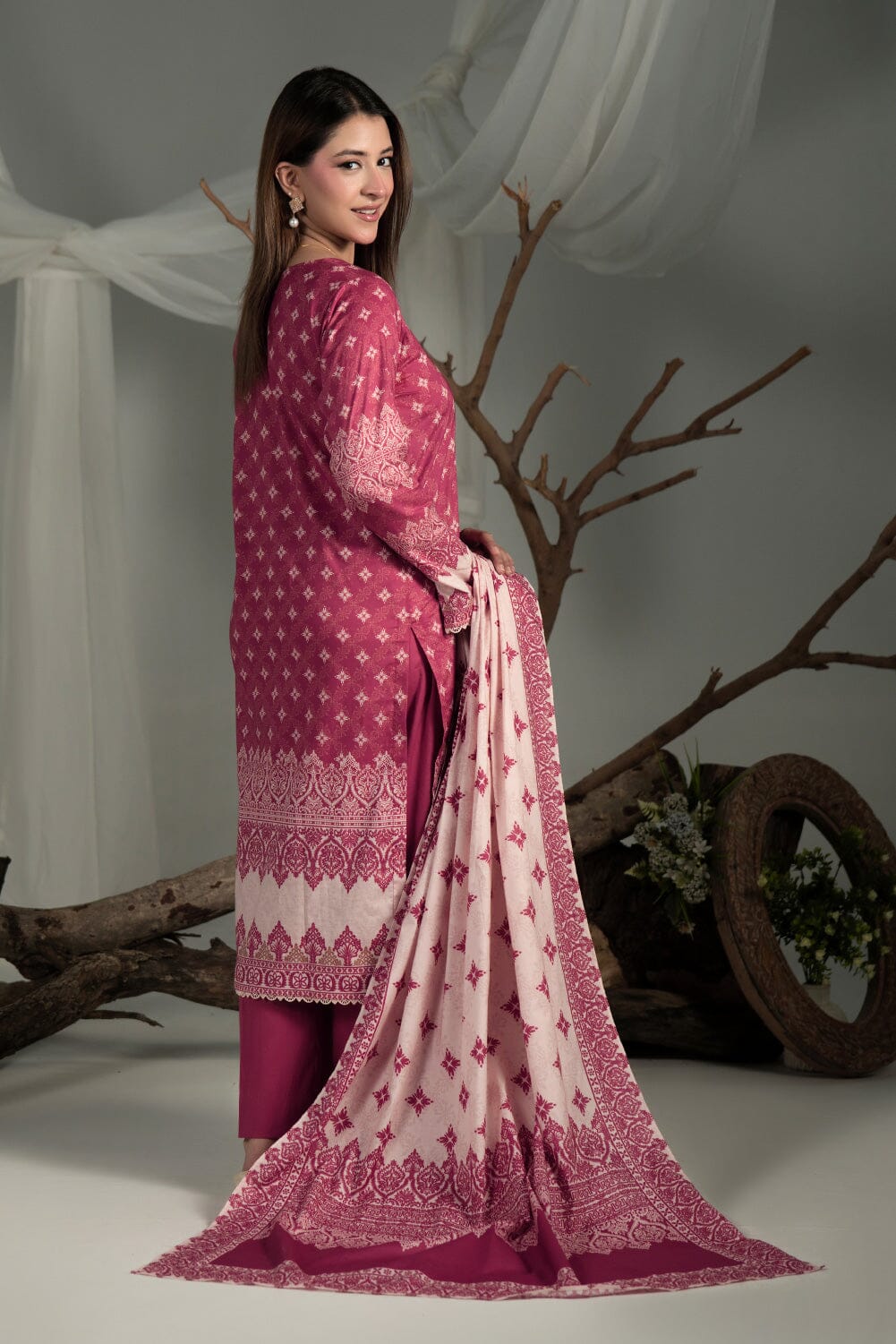 3PC Printed Cambric Suit | KCC-4296 Printed KHAS STORES 