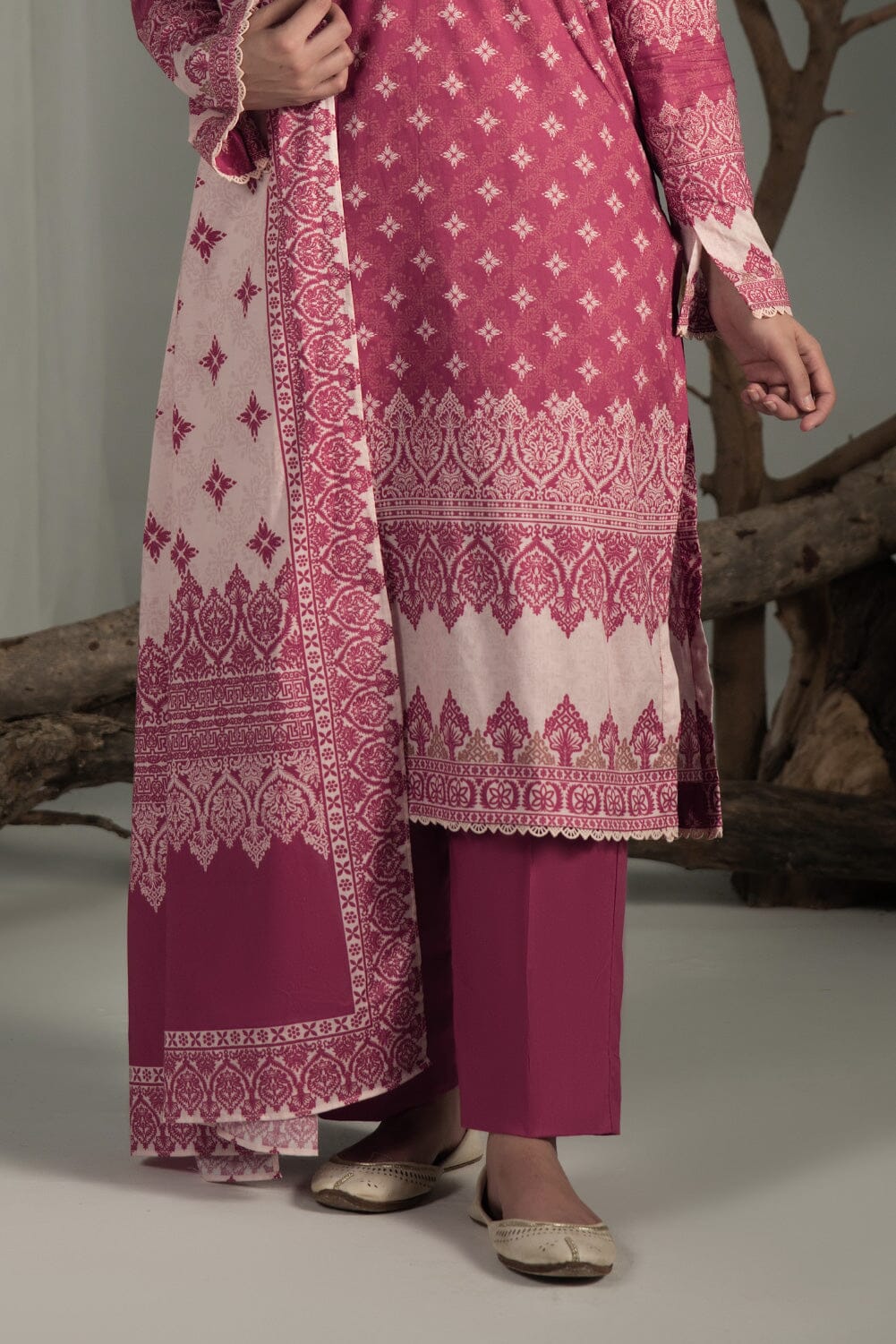 3PC Printed Cambric Suit | KCC-4296 Printed KHAS STORES 