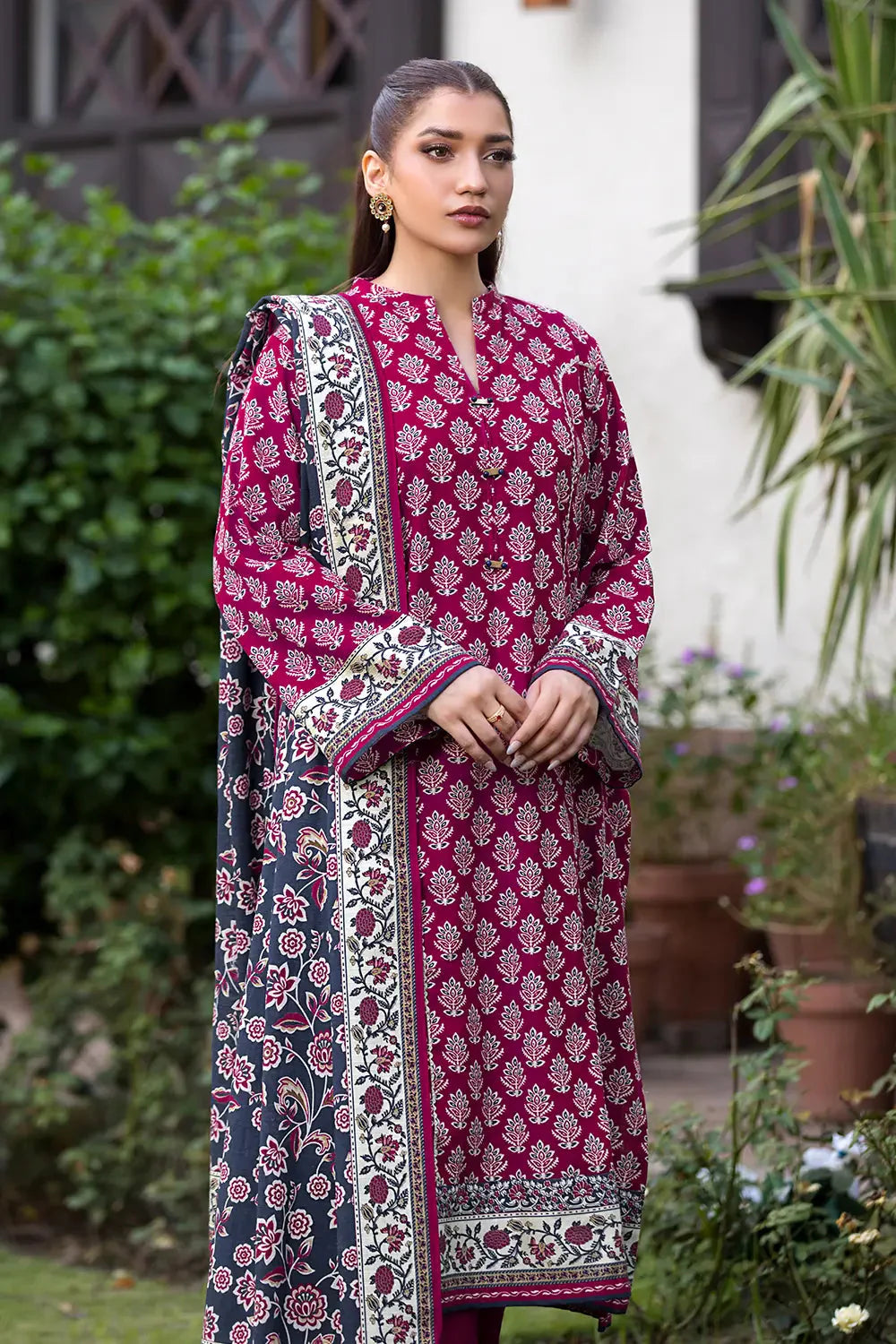 3PC Printed Unstitched Khaddar Suit KKH-2894 Printed KHAS STORES 