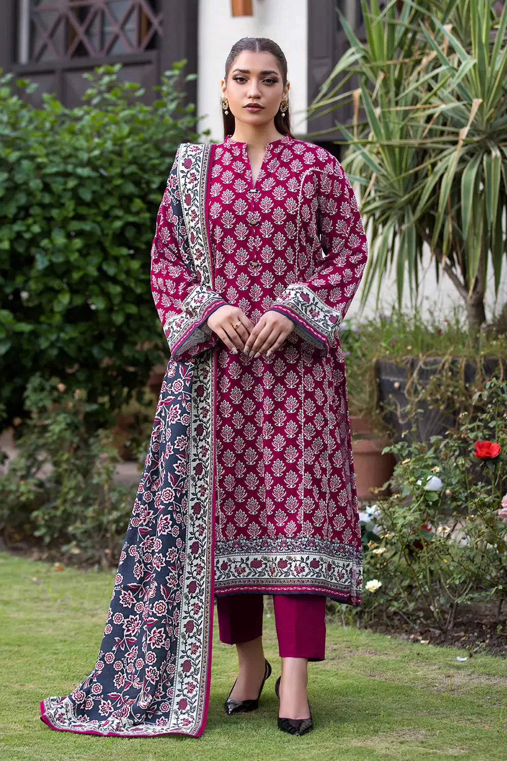 3PC Printed Unstitched Khaddar Suit KKH-2894 Printed KHAS STORES 