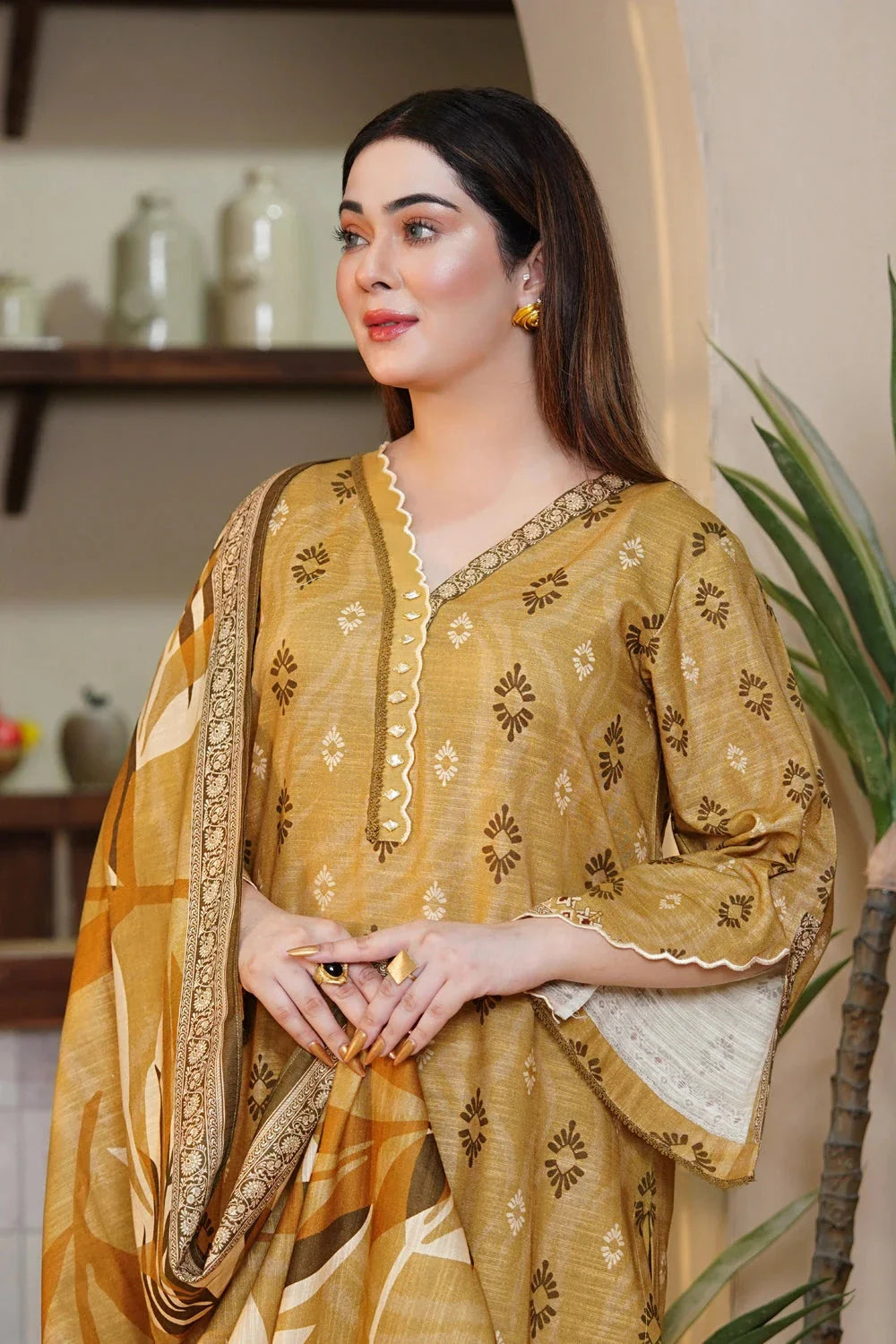 3PC Printed Unstitched Khaddar Suit KKH-3549 Printed KHAS STORES 