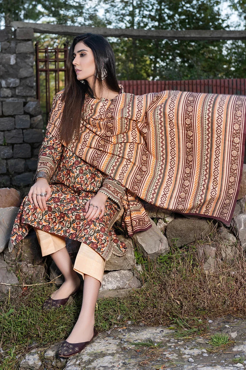 3PC Printed Unstitched Khaddar Suit KKH-3562 Printed KHAS STORES 