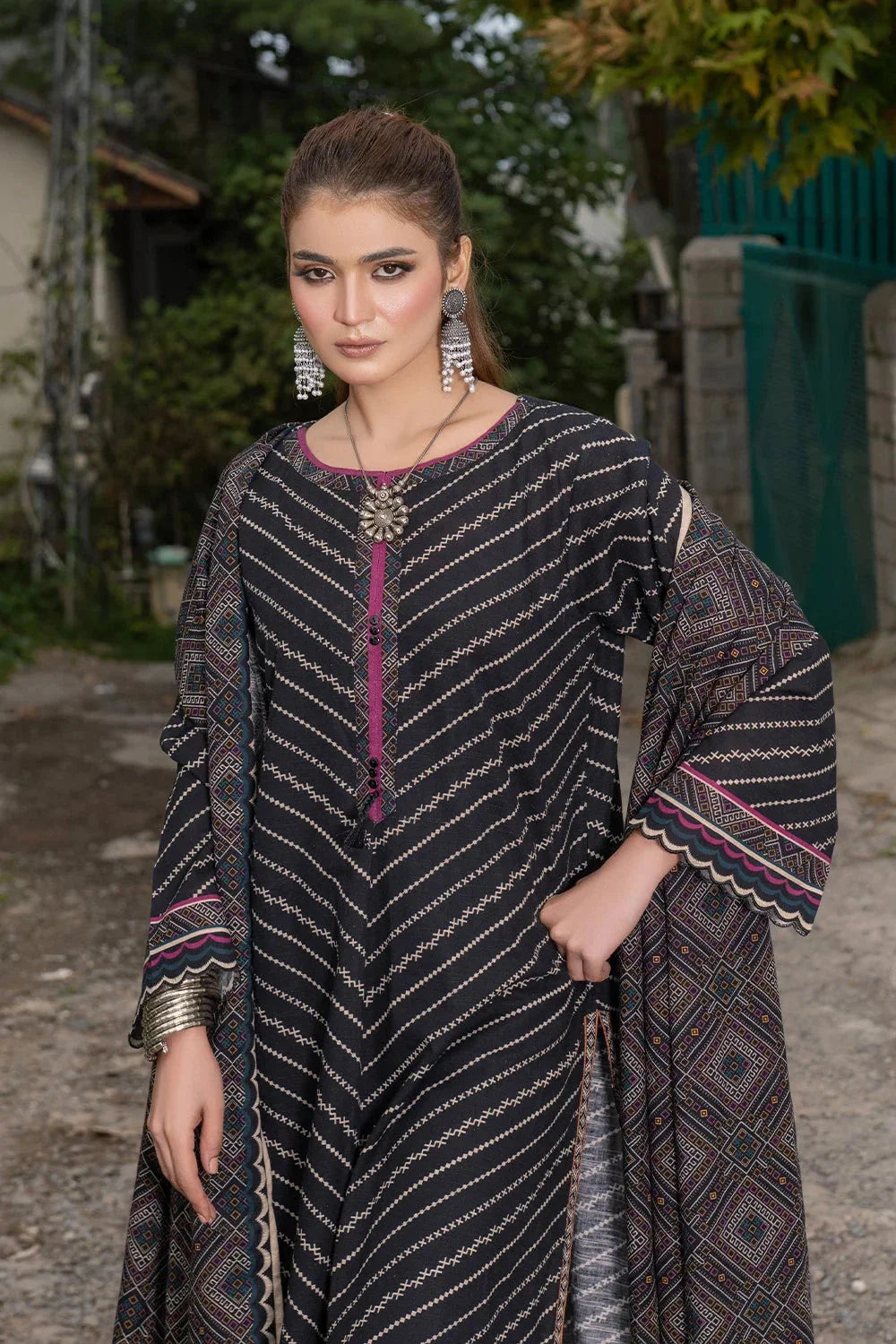 3PC Printed Unstitched Khaddar Suit KKH-3658 Printed KHAS STORES 