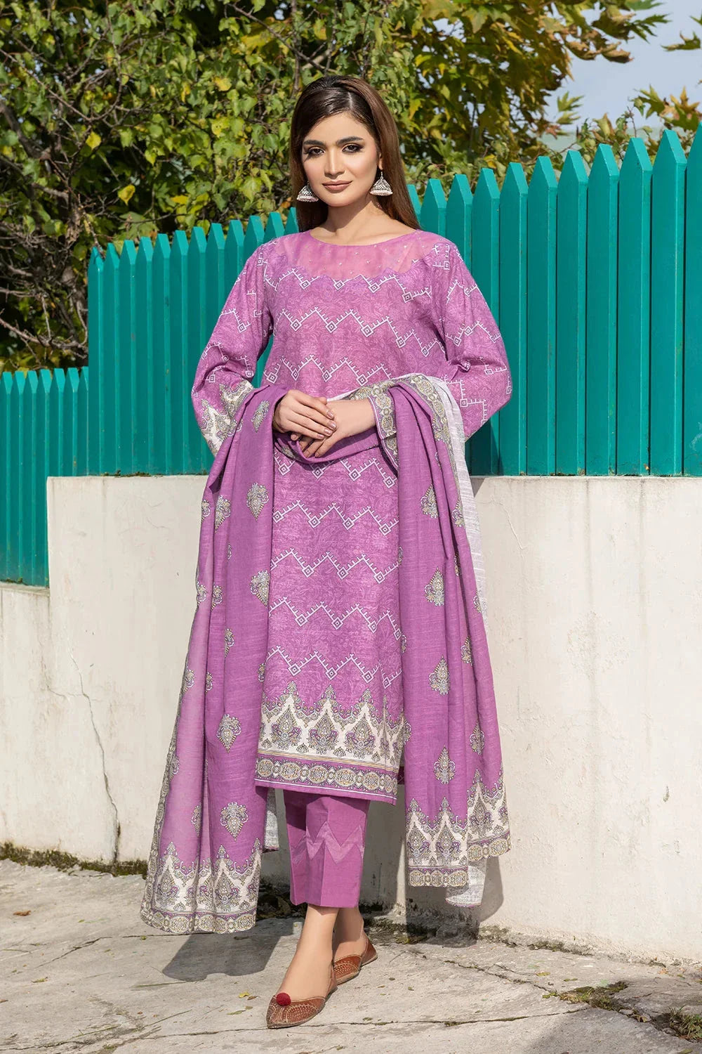 3PC Printed Unstitched Khaddar Suit KKH-3675 Printed KHAS STORES 