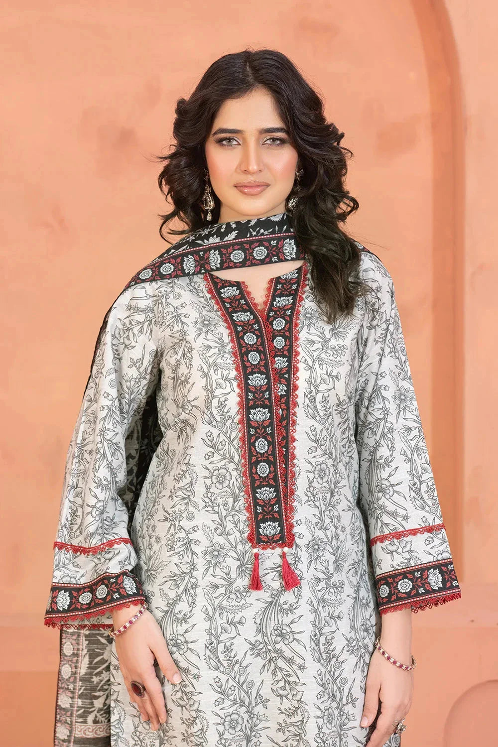 3PC Printed Unstitched Khaddar Suit KKH-3676 Printed KHAS STORES 