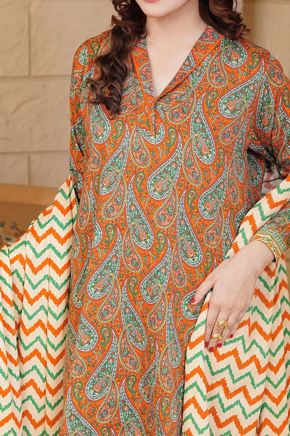3PC Printed Unstitched Kotail Linen Suit KKT-3640 Printed KHAS STORES 