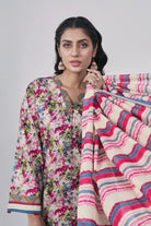 3PC Printed Unstitched Lawn Suit KLA-3088 Printed KHAS STORES 