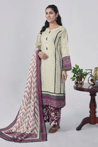 3PC Printed Unstitched Lawn Suit KLA-3091 Printed KHAS STORES 