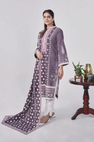3PC Printed Unstitched Lawn Suit KLA-3094 Printed KHAS STORES 