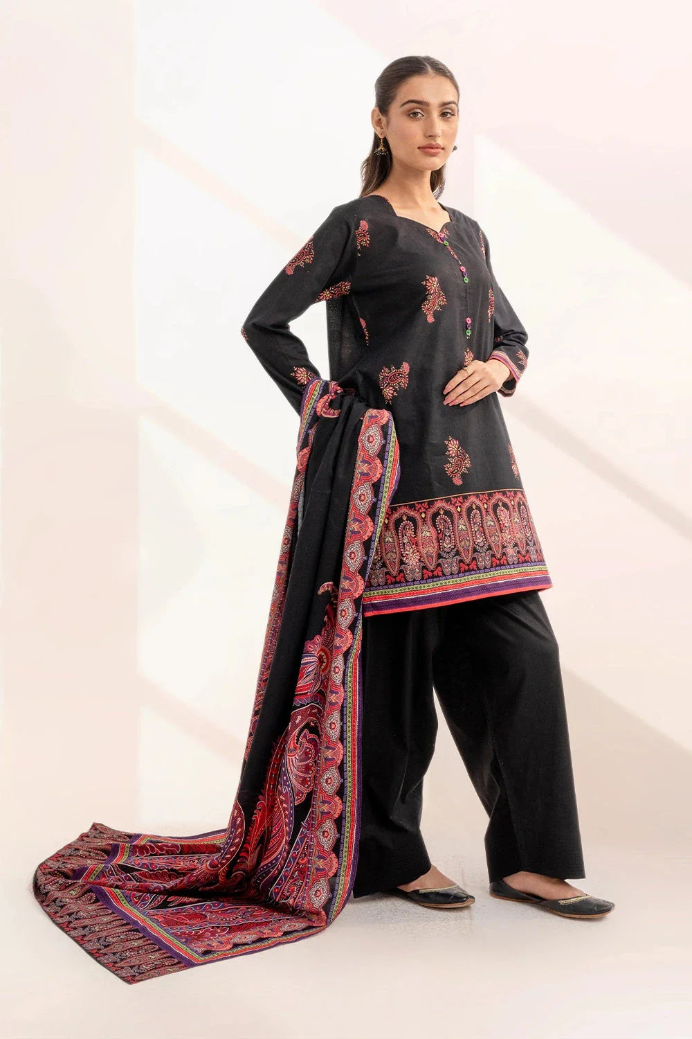 3PC Printed Unstitched Lawn Suit KLA-3263 Printed KHAS STORES 