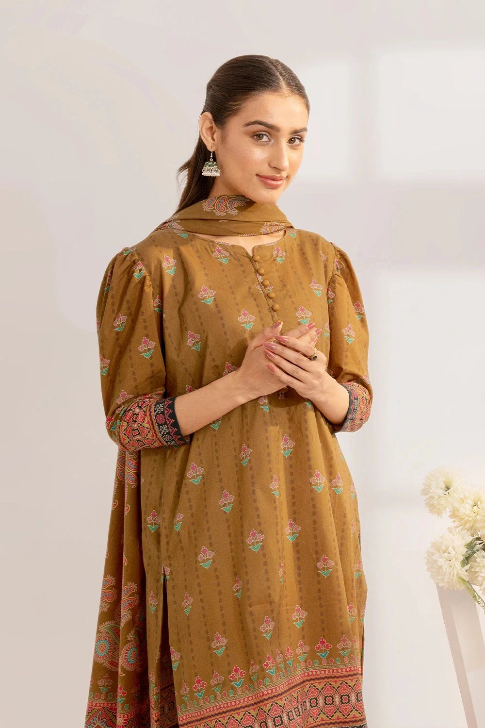 3PC Printed Unstitched Lawn Suit KLA-3280 Printed KHAS STORES 