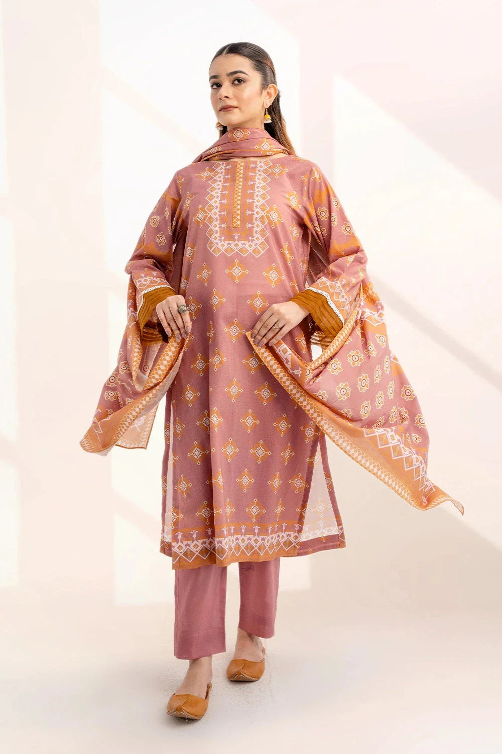 3PC Printed Unstitched Lawn Suit KLA-3295 Printed KHAS STORES 