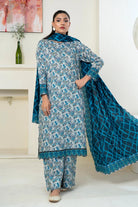 3PC Printed Unstitched Lawn Suit KLA-3399 Printed KHAS STORES 