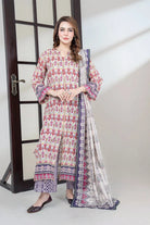3PC Printed Unstitched Lawn Suit KLA-3404 Printed KHAS STORES 