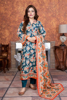 3PC Printed Unstitched Lawn Suit KLA-3417 Printed KHAS STORES 