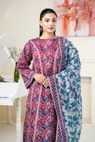 3PC Printed Unstitched Lawn Suit KLA-3488 Printed KHAS STORES 