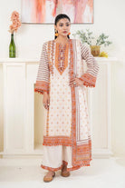 3PC Printed Unstitched Lawn Suit KLA-3490 Printed KHAS STORES 