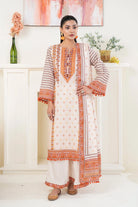 3PC Printed Unstitched Lawn Suit KLA-3490 Printed KHAS STORES 