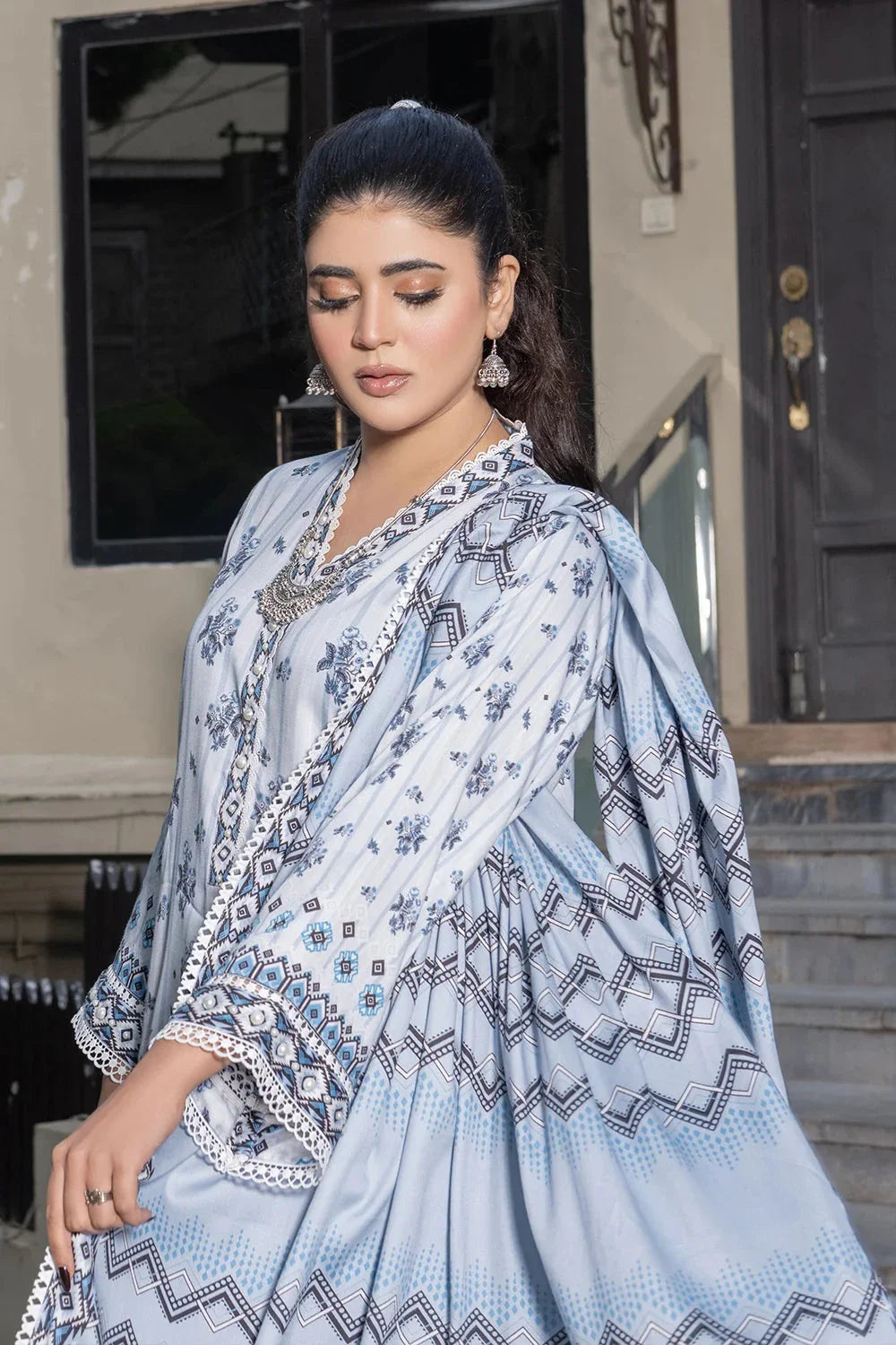 3PC Printed Unstitched Linen Suit KKT-3690 Printed KHAS STORES 