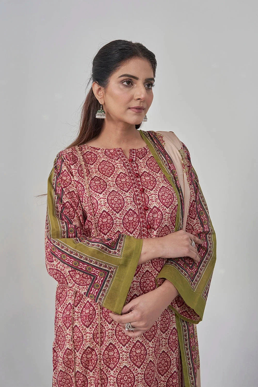 3PC Stitched Embroidered Lawn Suit KL-RTW-3069 KHAS STORES 