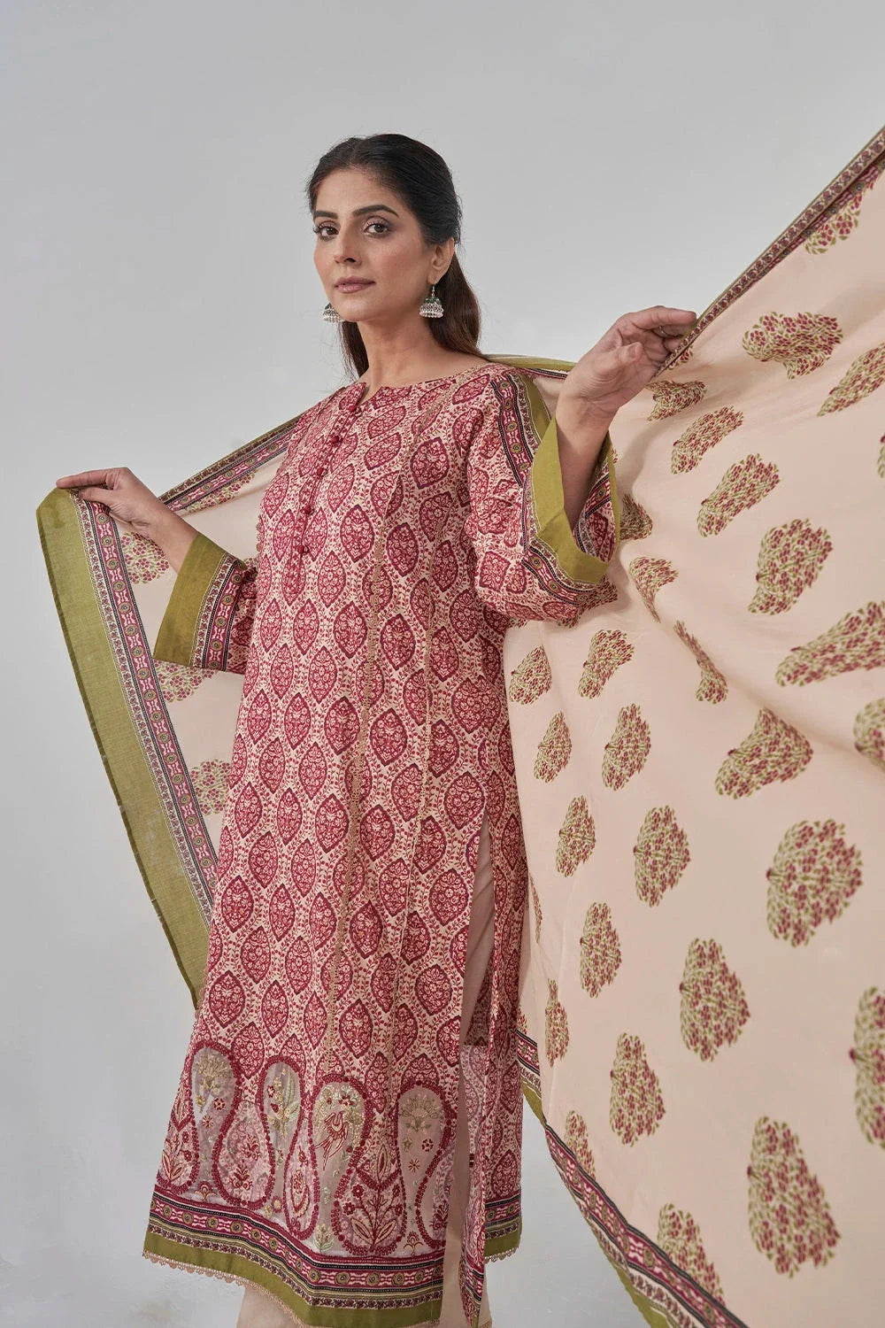 3PC Stitched Embroidered Lawn Suit KL-RTW-3069 KHAS STORES 