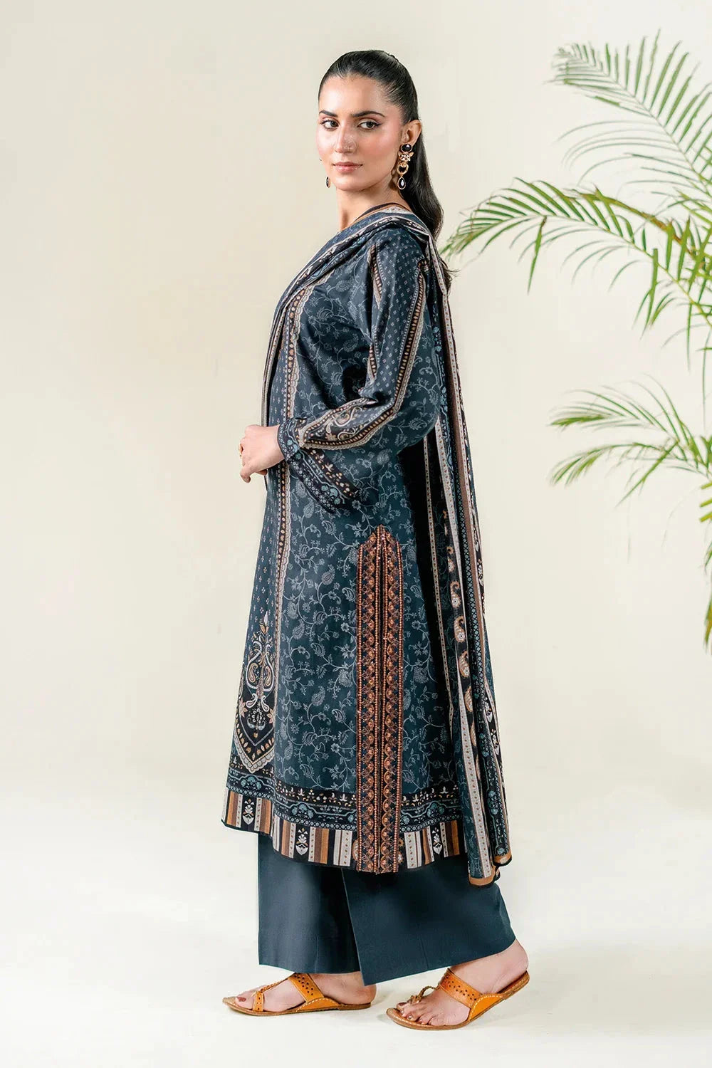 3PC Stitched Embroidered Lawn Suit | KL-RTW-3773 Embroidered KHAS STORES 