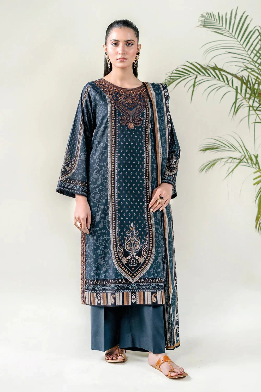 3PC Stitched Embroidered Lawn Suit | KL-RTW-3773 Embroidered KHAS STORES 