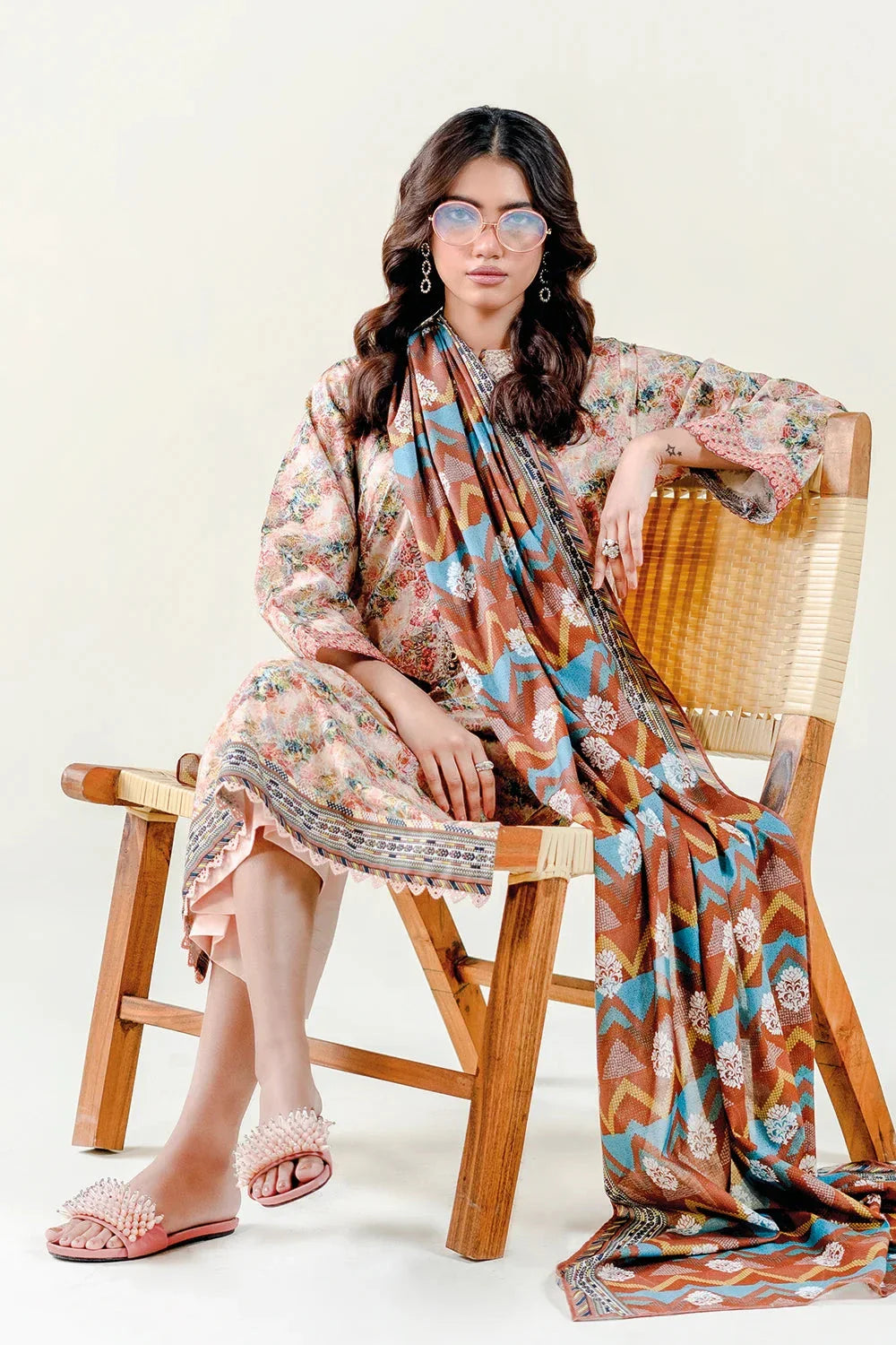 3PC Stitched Embroidered Lawn Suit | KL-RTW-3889 Embroidered KHAS STORES 