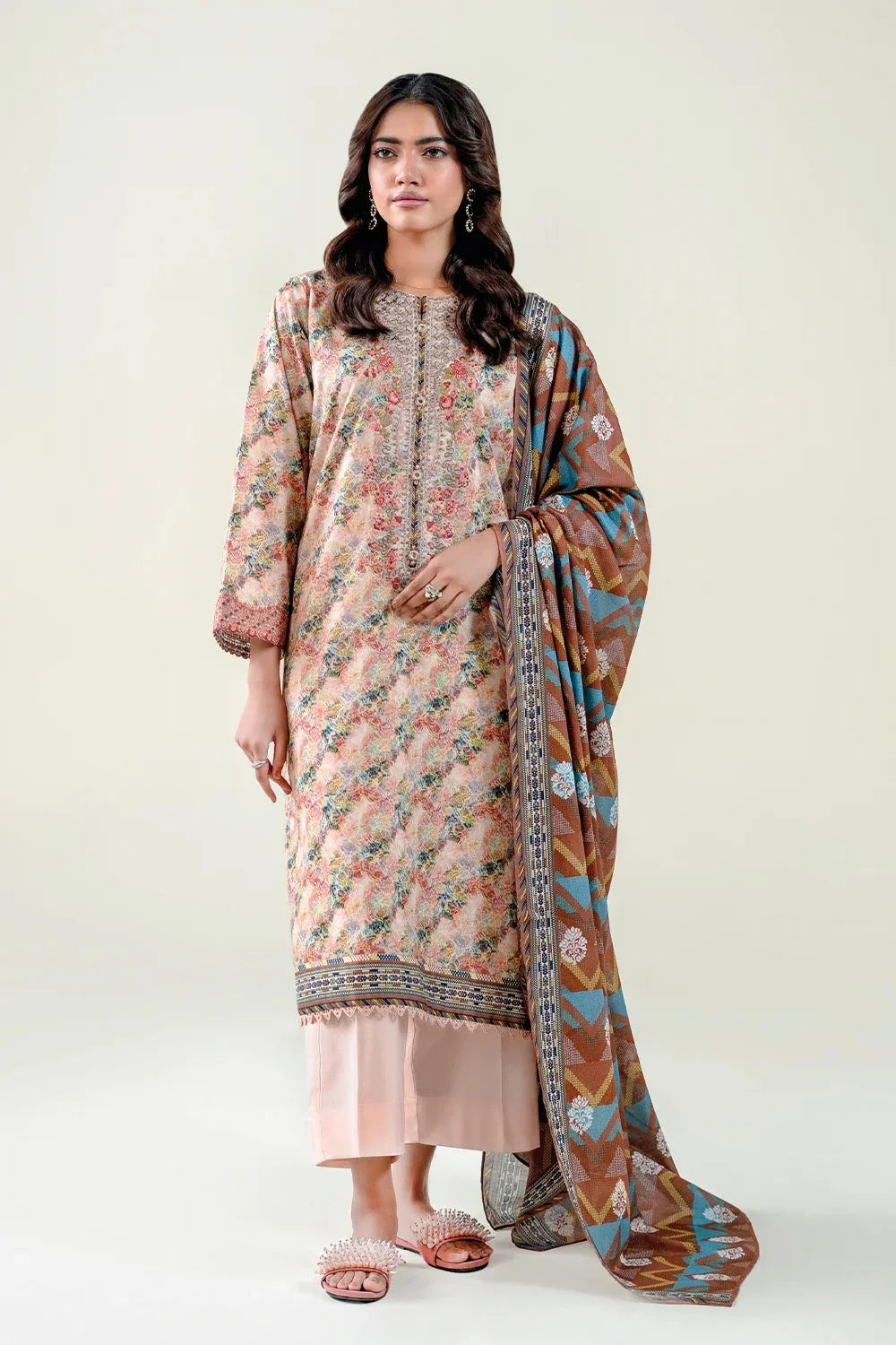 3PC Stitched Embroidered Lawn Suit | KL-RTW-3889 Embroidered KHAS STORES 