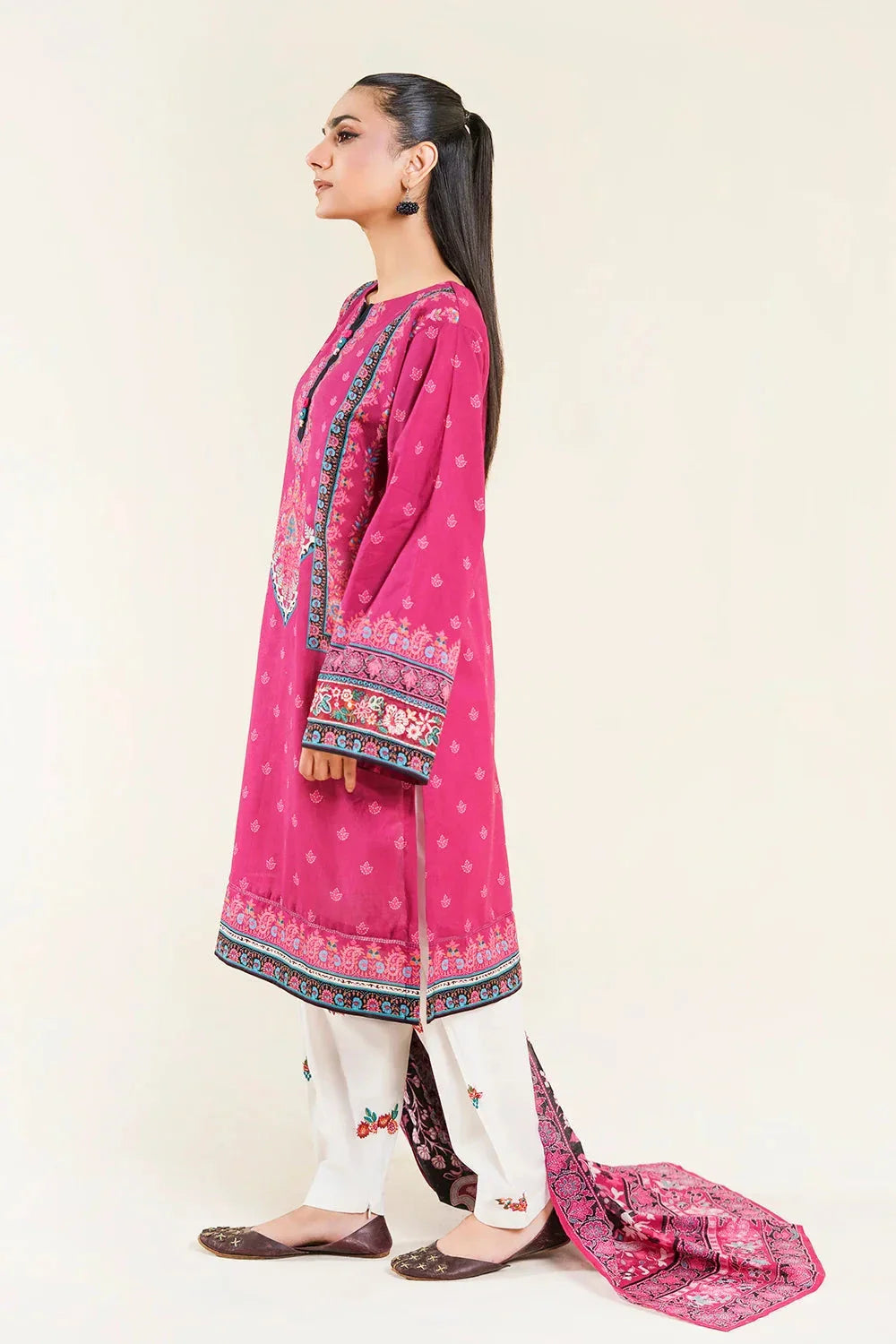3PC Stitched Embroidered Lawn Suit | KL-RTW-3894 Embroidered KHAS STORES 