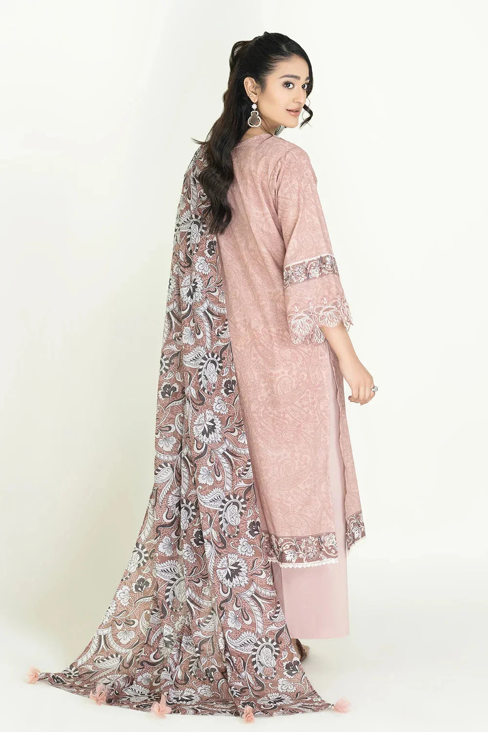 3PC Stitched Embroidered Lawn Suit | KL-RTW-3903 Embroidered KHAS STORES 