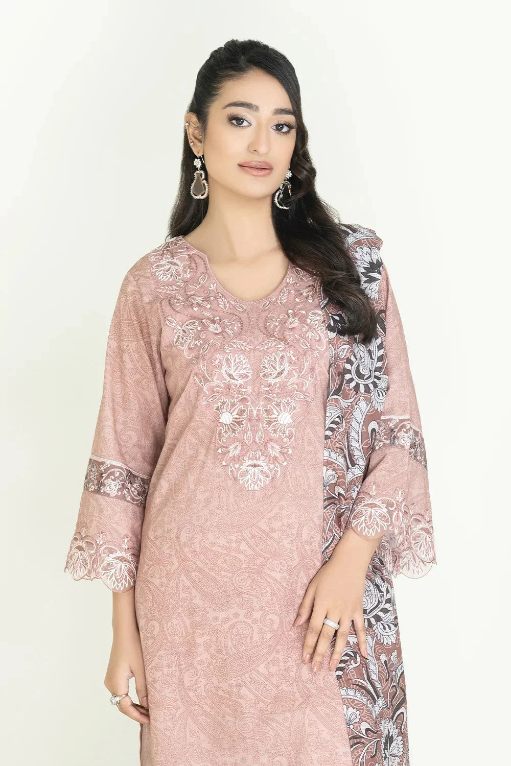 3PC Stitched Embroidered Lawn Suit | KL-RTW-3903 Embroidered KHAS STORES 