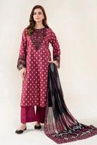3PC Stitched Embroidered Lawn Suit | KL-RTW-4045 Embroidered KHAS STORES 